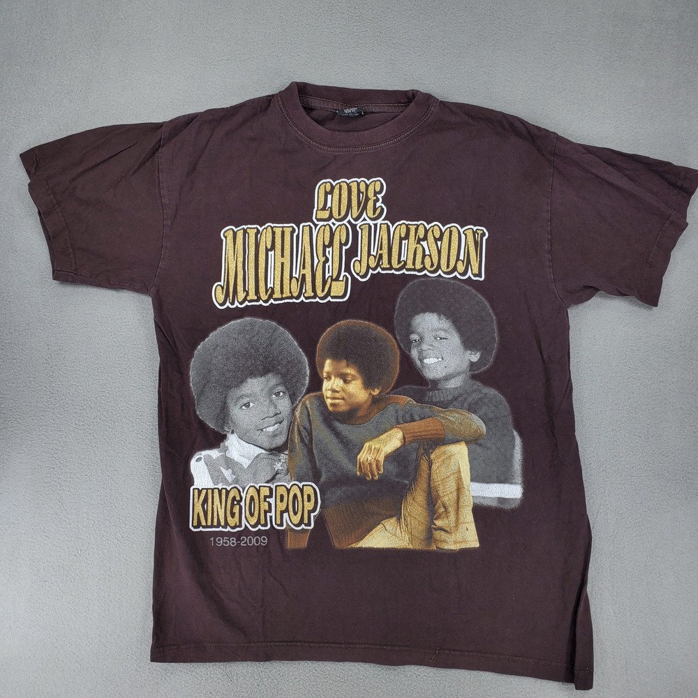 SAFA T-Shirt Mens XL Brown Michael Jackson King of Pop Memorial Graphic Tee